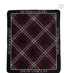 Victoria's Secret Black and Red Plaid Blanket